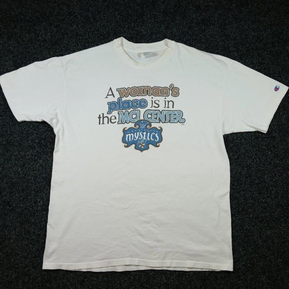 Vintage 1990s Champion Washington Mystics WNBA T-Shirt XL White